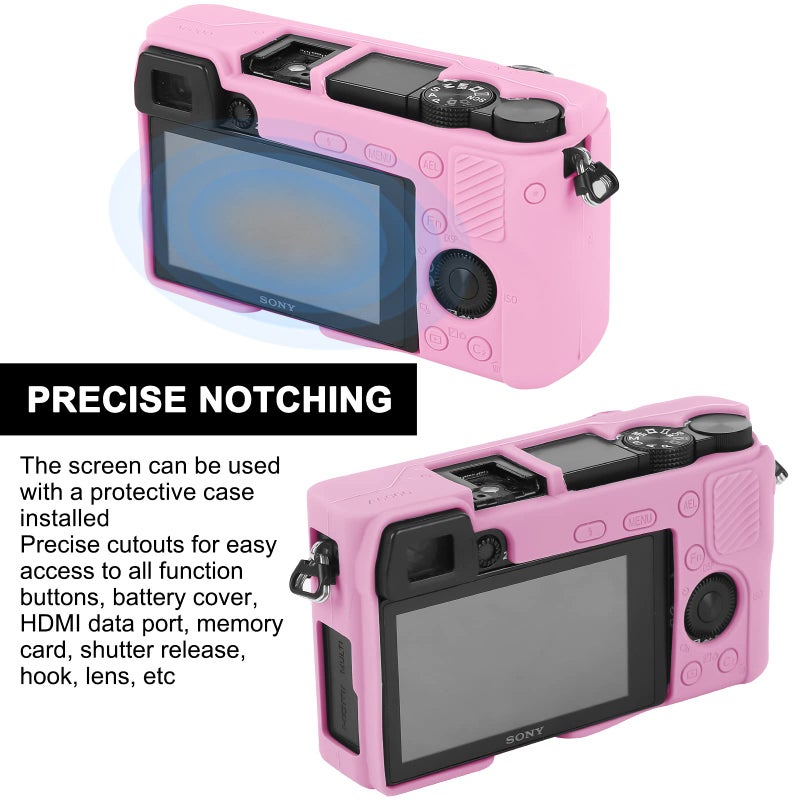 Easy Hood Case for Sony Alpha A6000 ILCE-6000 Digital Camera, Anti-Scratch Soft Silicone Housing Protective Cover Protector Skin (Pink) - Image 5